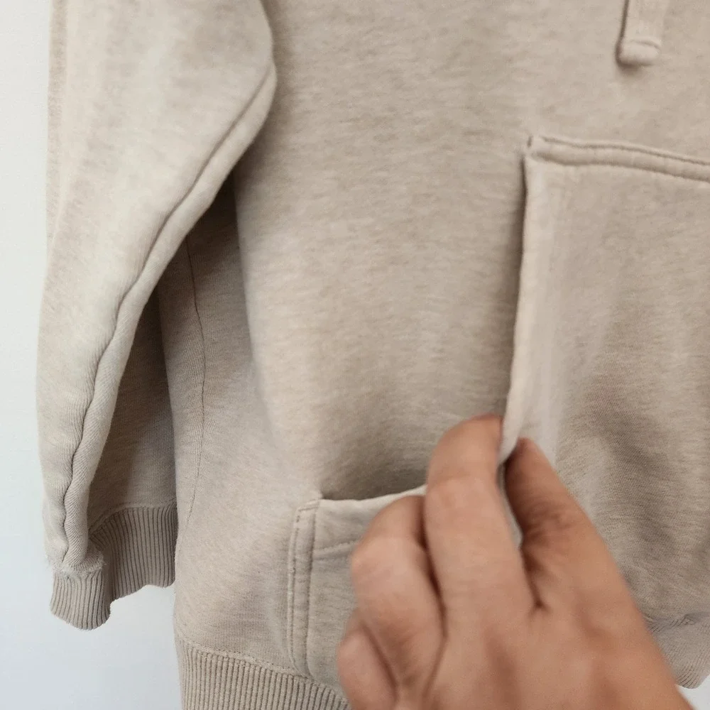 ⭐️ The North Face Mens Half Dome Pullover Hoodie Beige Oatmeal Logo Sweatshirt M